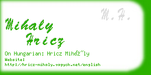 mihaly hricz business card